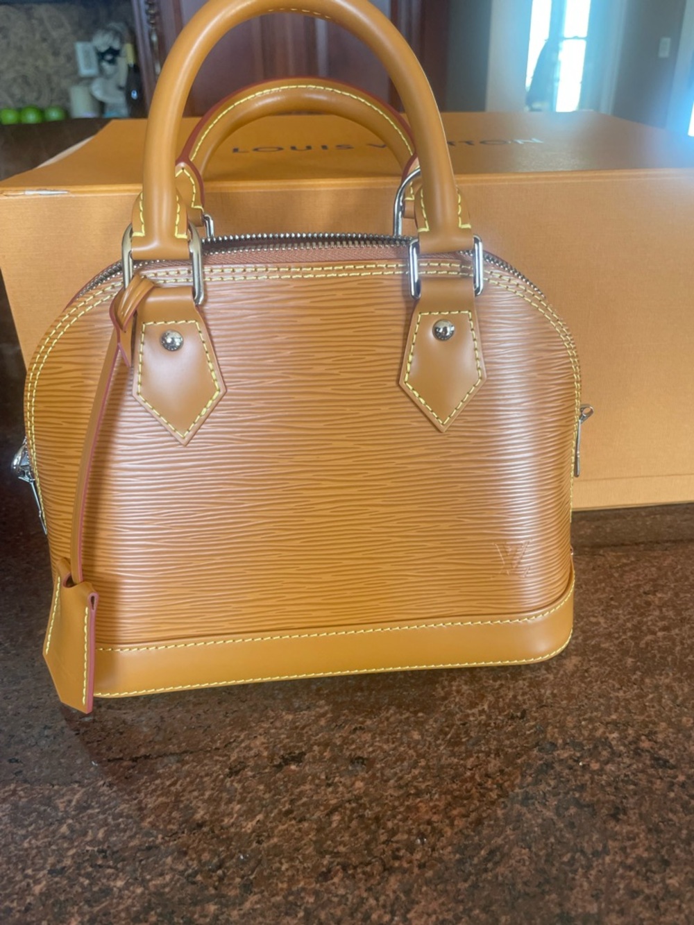NWT Louis Vuitton Alma BB Epi leather- Honey Caramel  receipt.